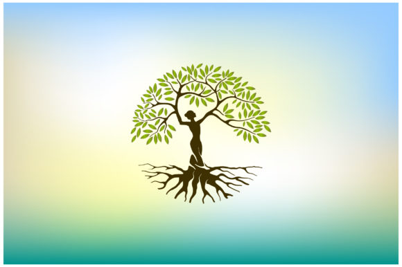Abstract Human Tree Logo and Dryad Tree: A Modern Approach to Symbolic Design