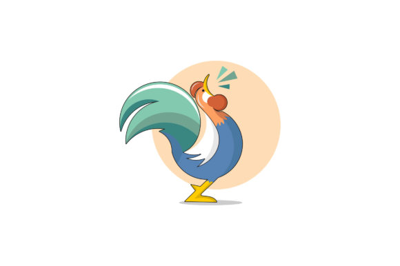 Cartoon Rooster Animal Farm Illustration