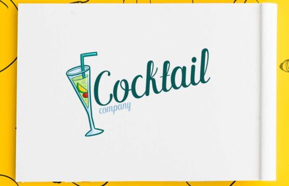 Funny Cocktail Company Logo Template – Kawaii Design for Any Project