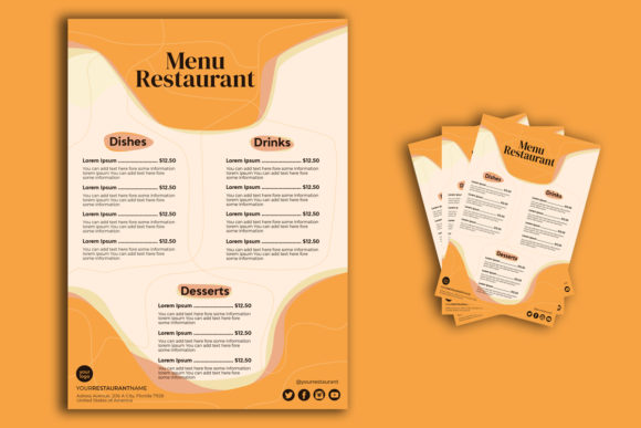 Restaurant Menu Flyer Print Template for Easy Customization