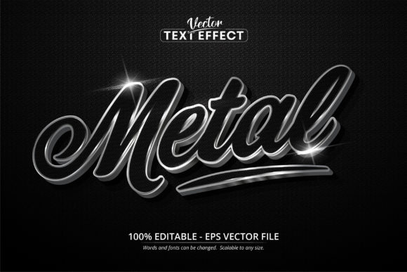 Shiny Silver Style Editable Text Effect