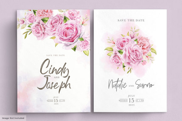 Watercolor Floral Invitation Card Set for Elegant Events